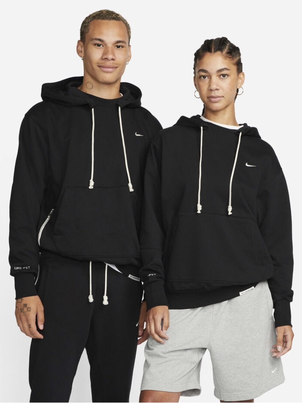NEW Mens Nike Standard Issue Dri-FIT Pullover Basketball Hoodie - Black Size L